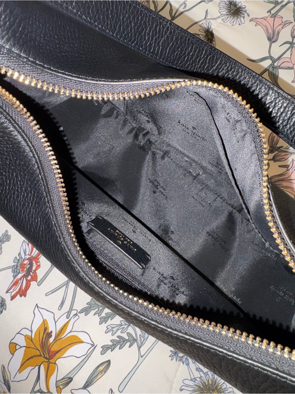 kate spade Black Pebbled Leather Crescent Shoulder Bag - Picture 6 of 9